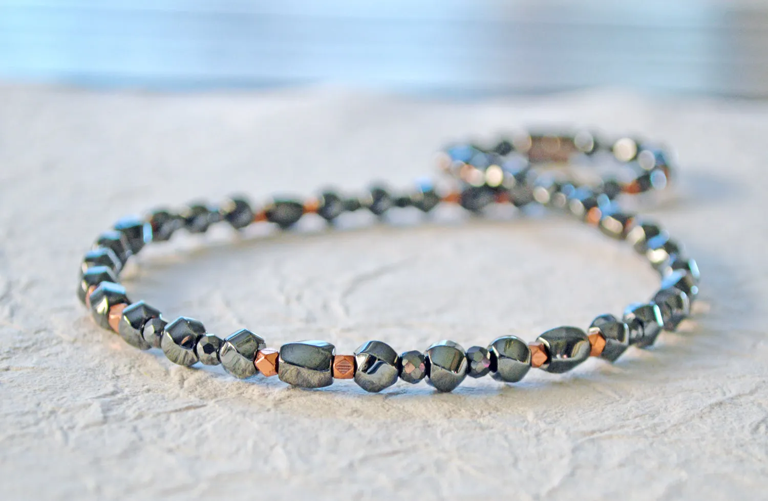 Black Hematite and Copper Magnetic Therapy Necklace