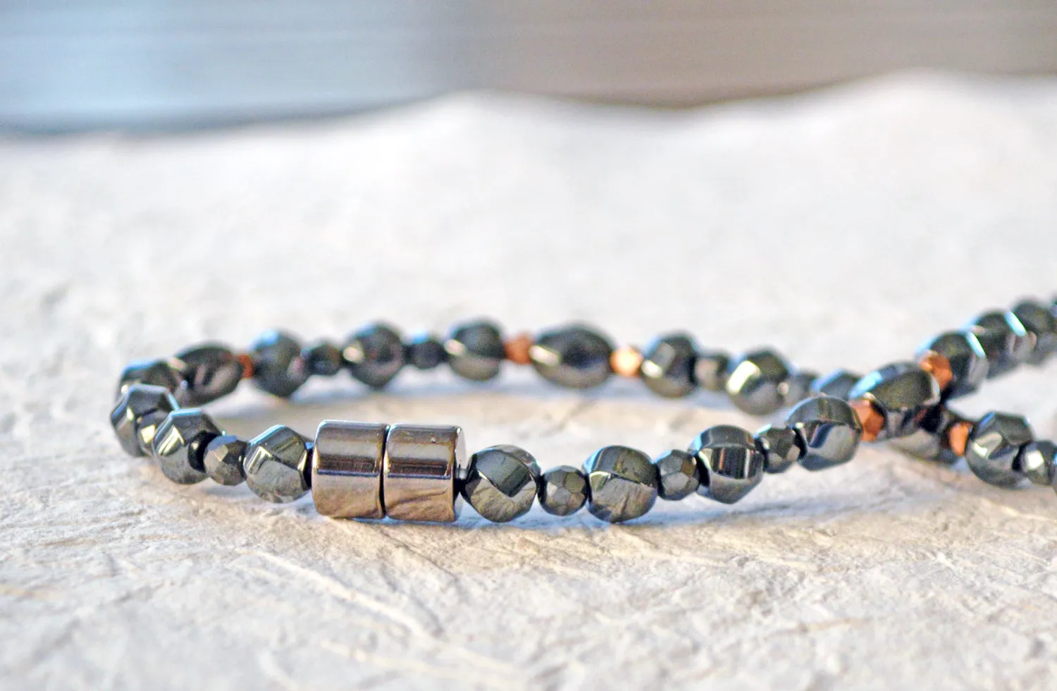 Black Hematite and Copper Magnetic Therapy Necklace