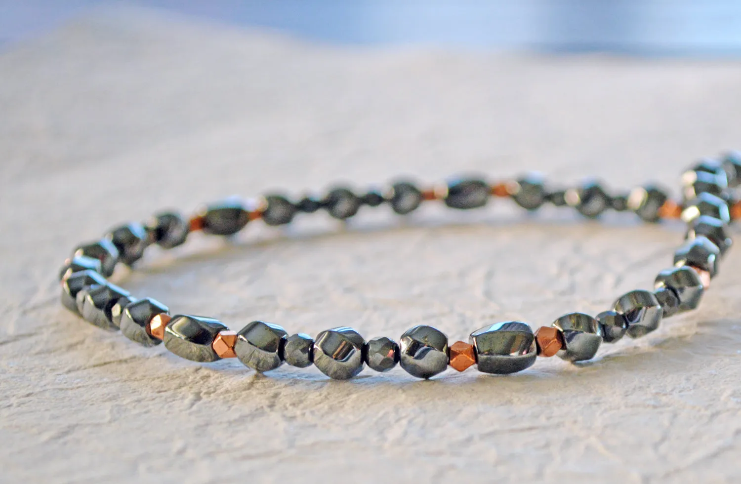 Black Hematite and Copper Magnetic Therapy Necklace
