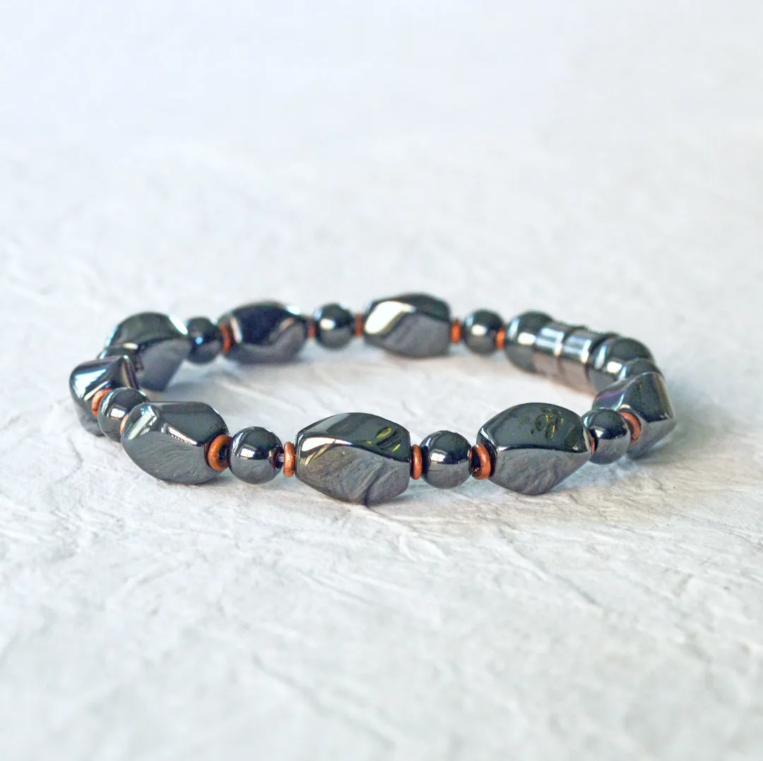 Black High Power Magnetic Hematite Bracelet for Pain