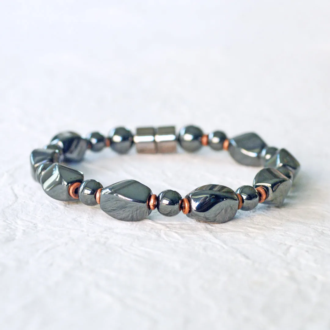 Black High Power Magnetic Hematite Bracelet for Pain