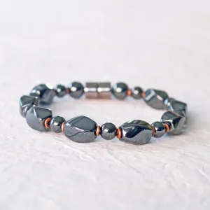 Black High Power Magnetic Hematite Bracelet for Pain