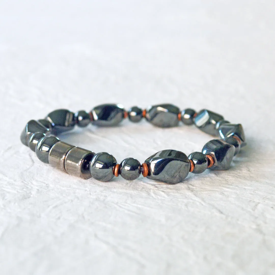 Black High Power Magnetic Hematite Bracelet for Pain