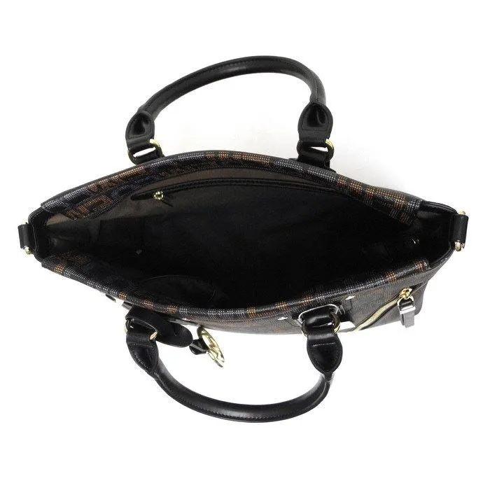 Black LOEM signature shoulder Bag tote handbag wallet set zipper pockets