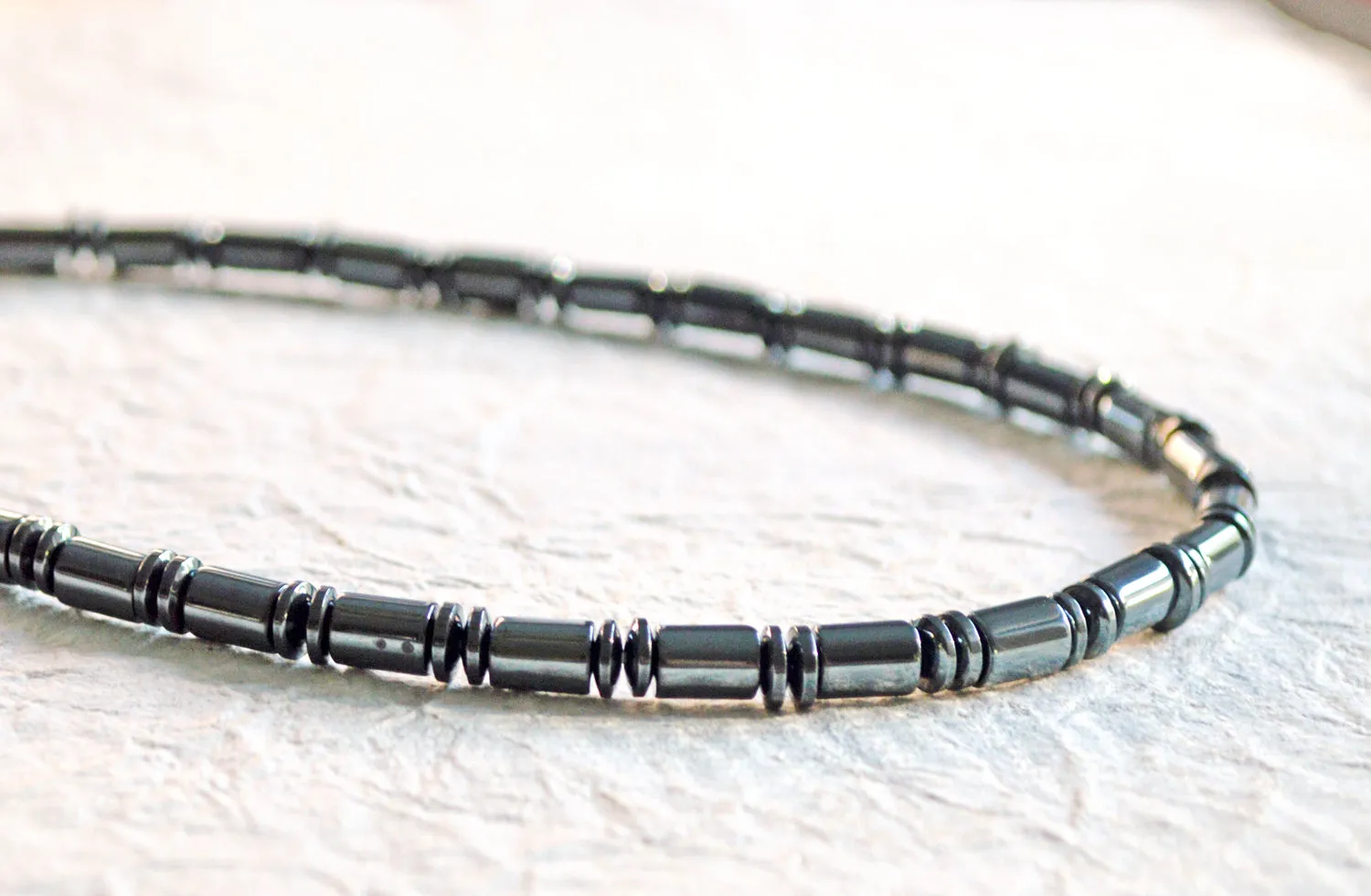 Black Magnetic Hematite Energy Necklace