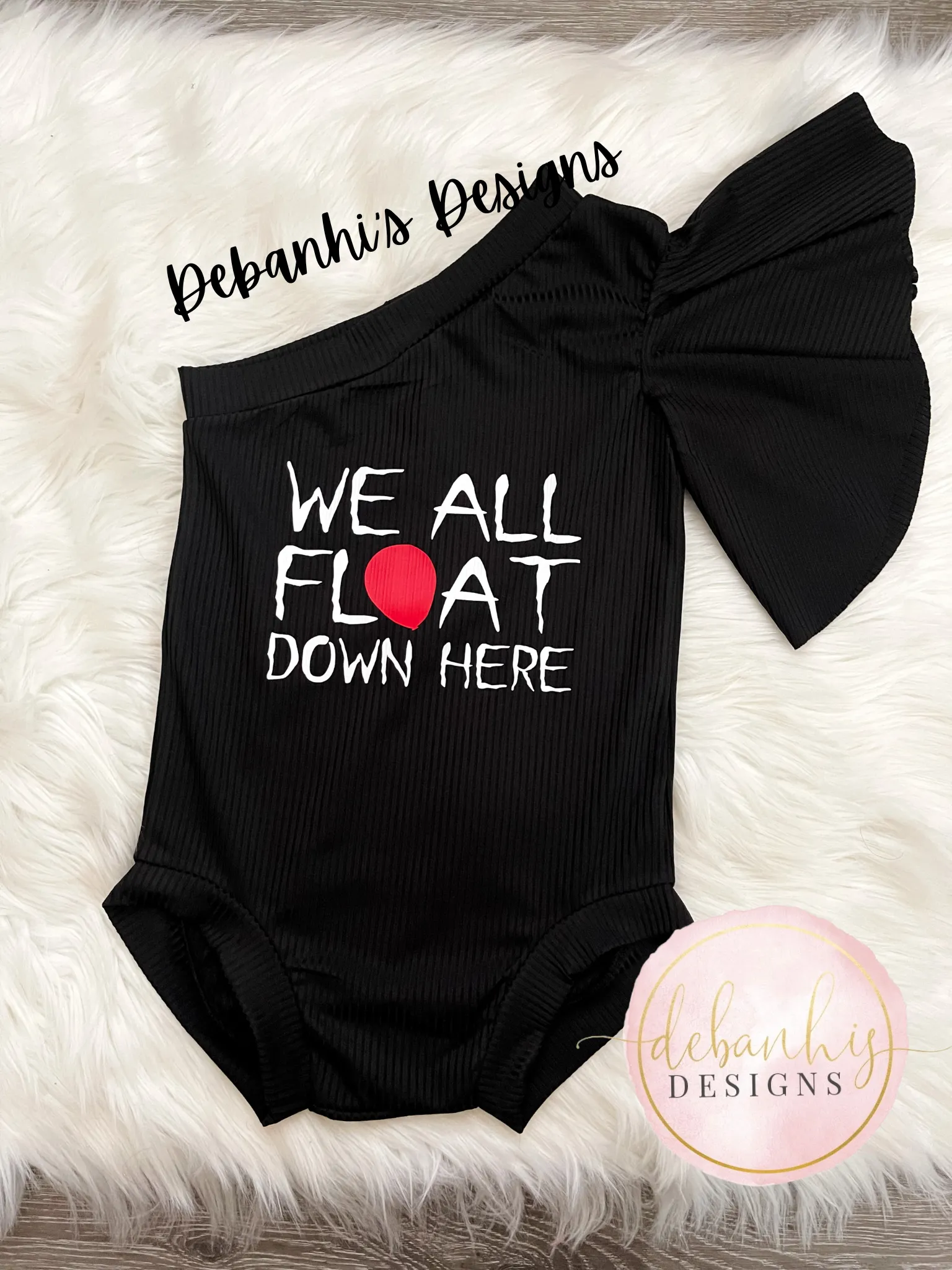 Black we all float down here  one flutter sleeve style leo