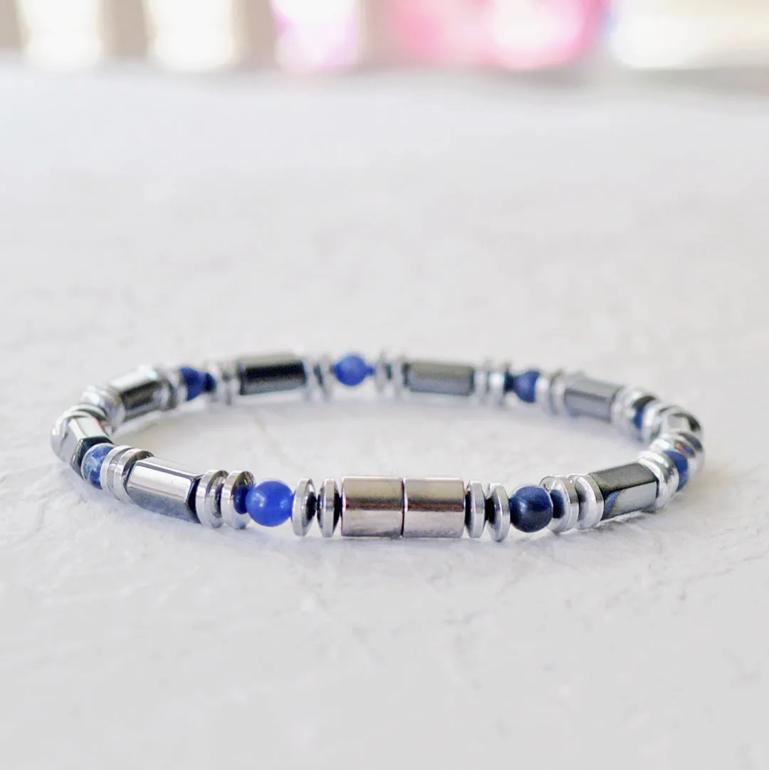Black/Silver Metallic Magnetic Health Bracelet