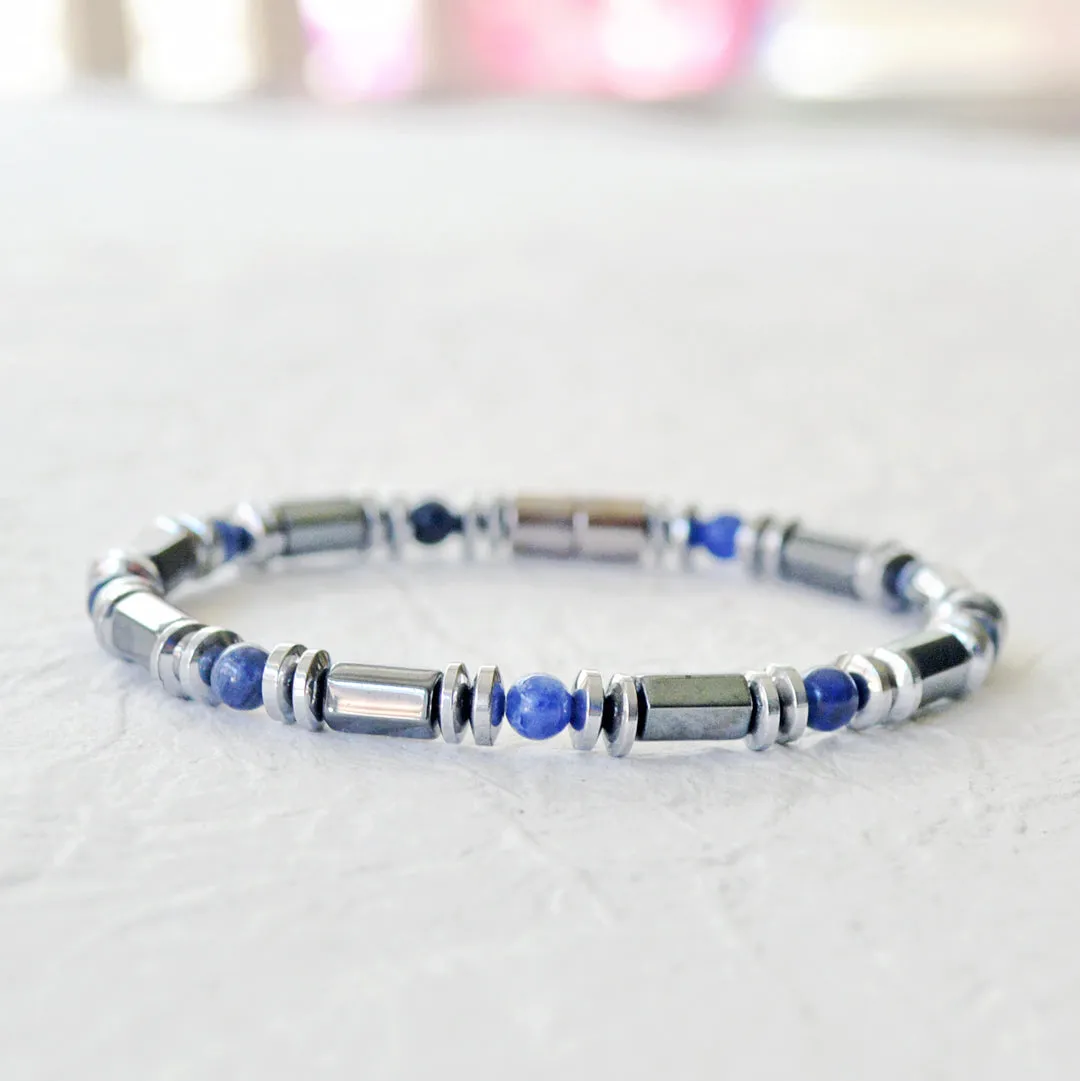 Black/Silver Metallic Magnetic Health Bracelet
