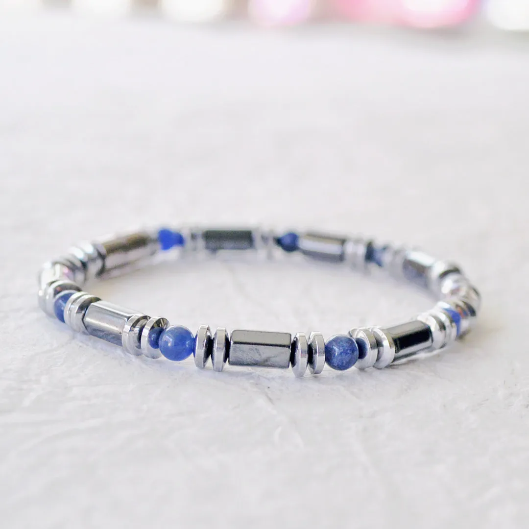 Black/Silver Metallic Magnetic Health Bracelet
