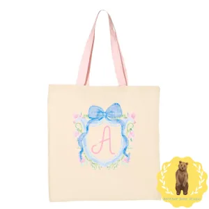 Blue Bow Crest Tote