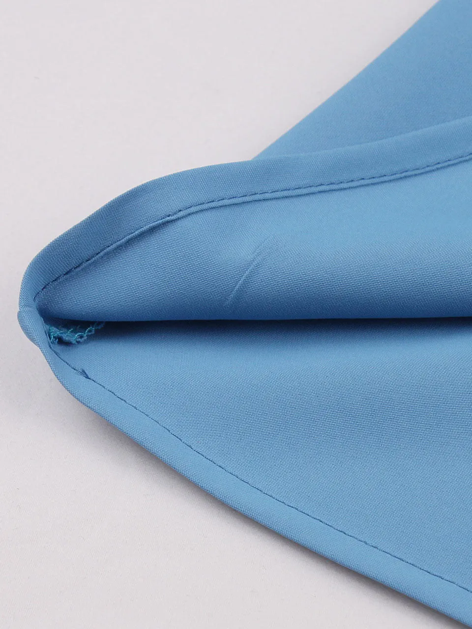 Blue Bow Sleeve V Neck 1950S Vintage Swing Dress