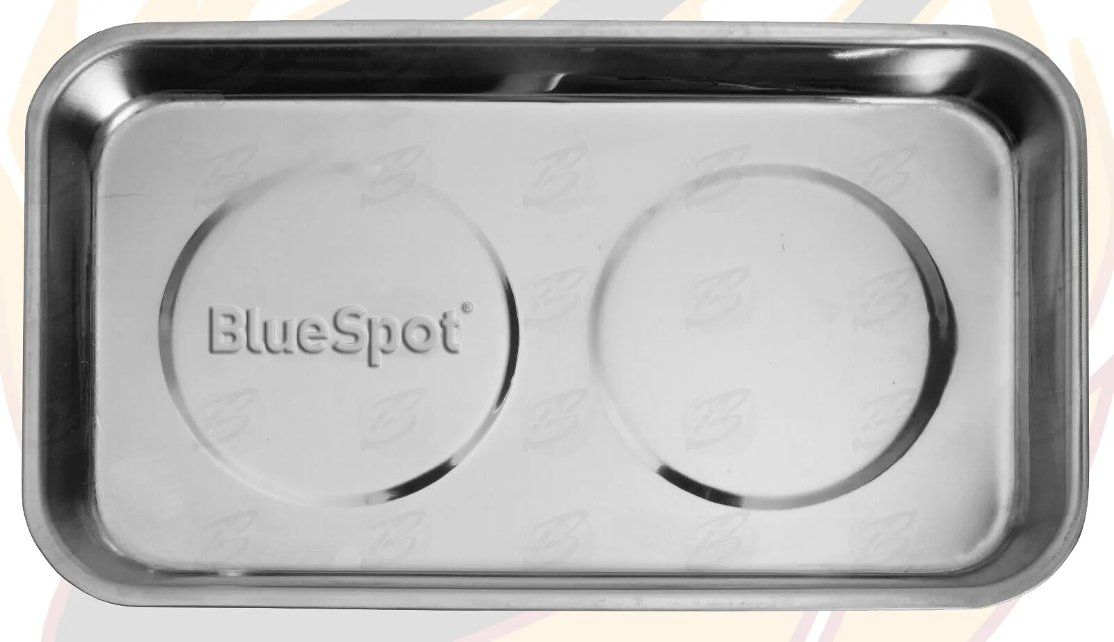 BLUESPOT 9" STAINLESS STEEL DOUBLE MAGNETIC PARTS TRAY & 2 x 6" ROUND STAINLESS STEEL MAGNETIC PARTS TRAY