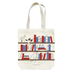 Bookshelf Cats Tote Bag