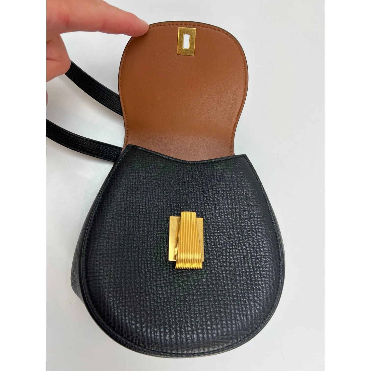 Bottega Veneta Palmellato Calfskin rounded Belt Waist Bag Black