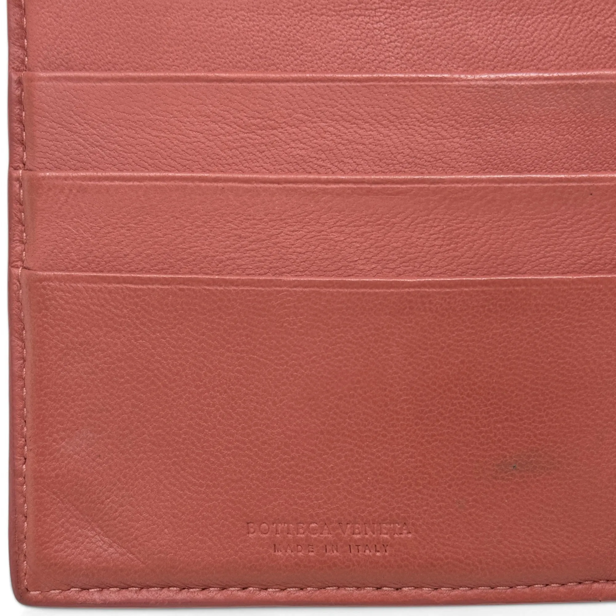 Bottega Veneta Pink Woven Compact Wallet