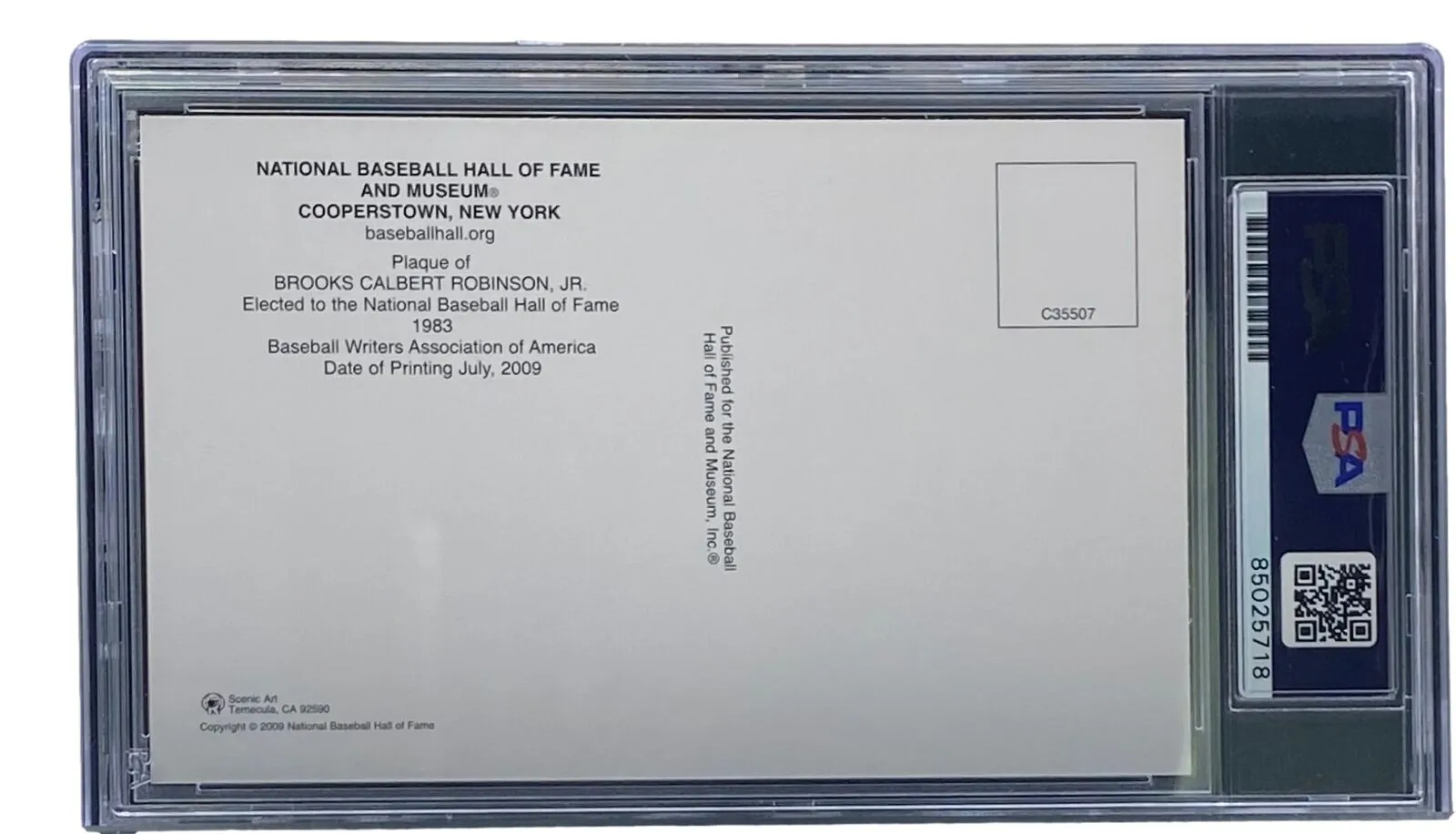 Brooks Robinson Signed 4x6 Baltimore Orioles HOF Plaque Card PSA/DNA 85025718