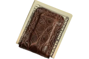 Brown Alligator Men's Magnetic Money Clip