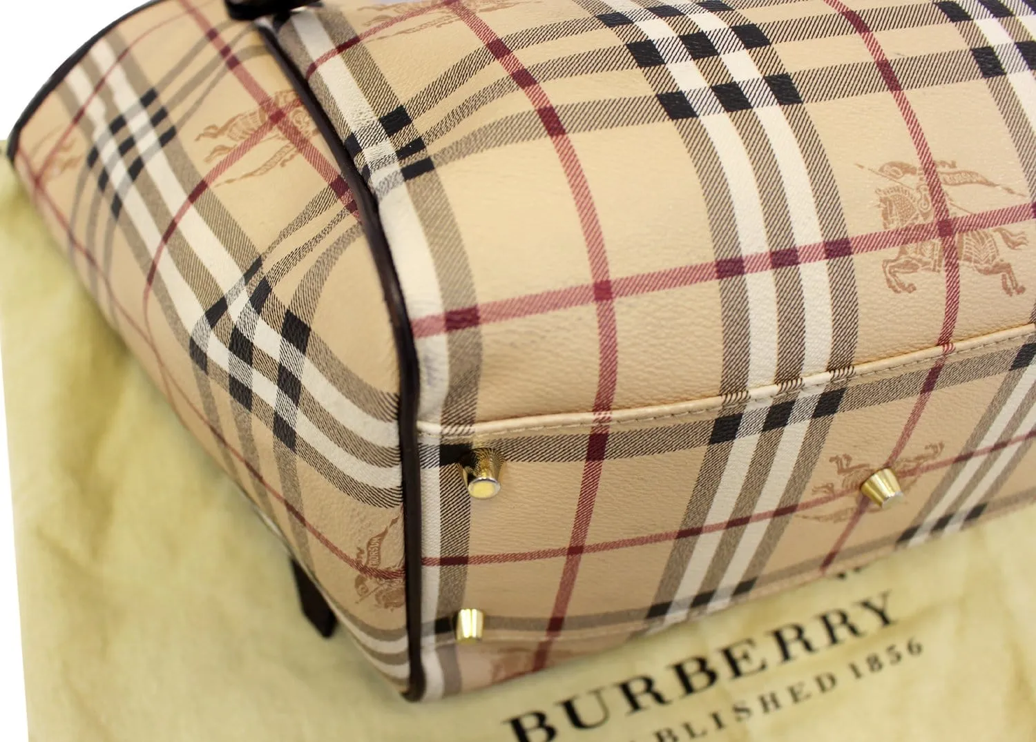 BURBERRY Haymarket Check PVC Tote Shoulder Bag