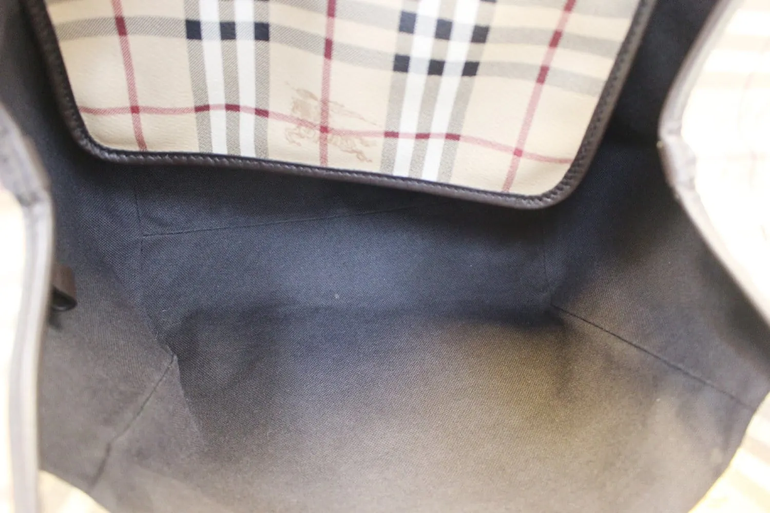 BURBERRY Haymarket Check PVC Tote Shoulder Bag