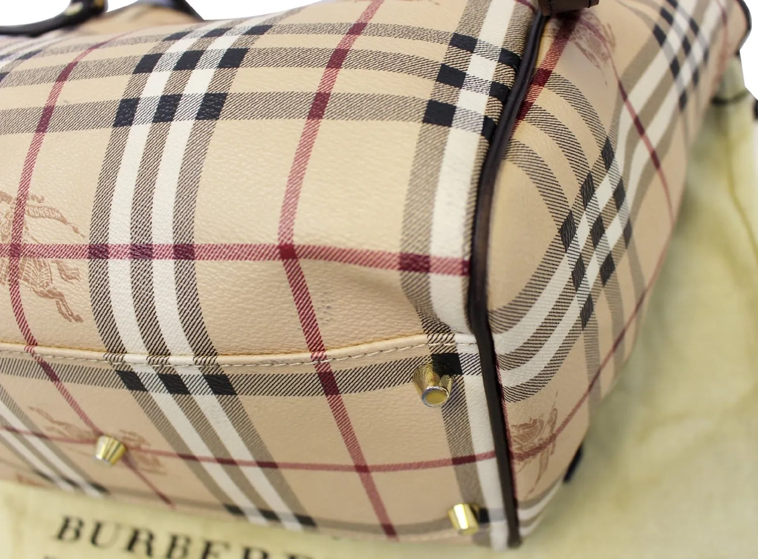 BURBERRY Haymarket Check PVC Tote Shoulder Bag