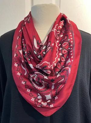 Burgundy Bandana Silk Wild Rag