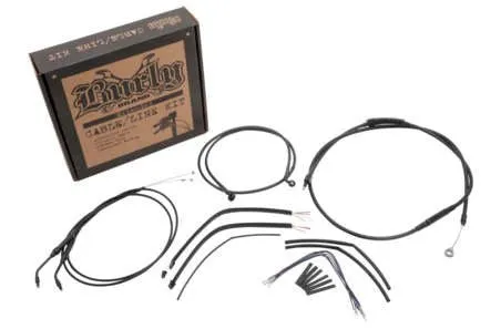 Burly Brand B30-1006 Extended Cable/Brake Line Kit for 12in. Ape Handlebars - Black Vinyl
