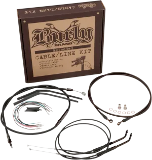 Burly Brand B30-1006 Extended Cable/Brake Line Kit for 12in. Ape Handlebars - Black Vinyl