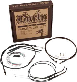Burly Brand B30-1122 Extended Cable/Brake Line Kit for 14in. Ape Handlebars - Black Vinyl