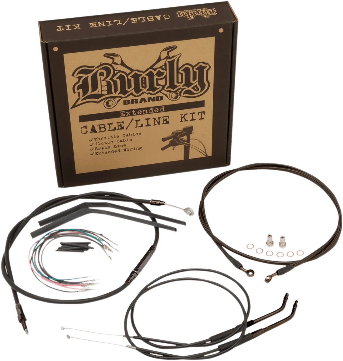 Burly Brand B30-1213 T-Bar Cable and Brake Line Kit - 14in.