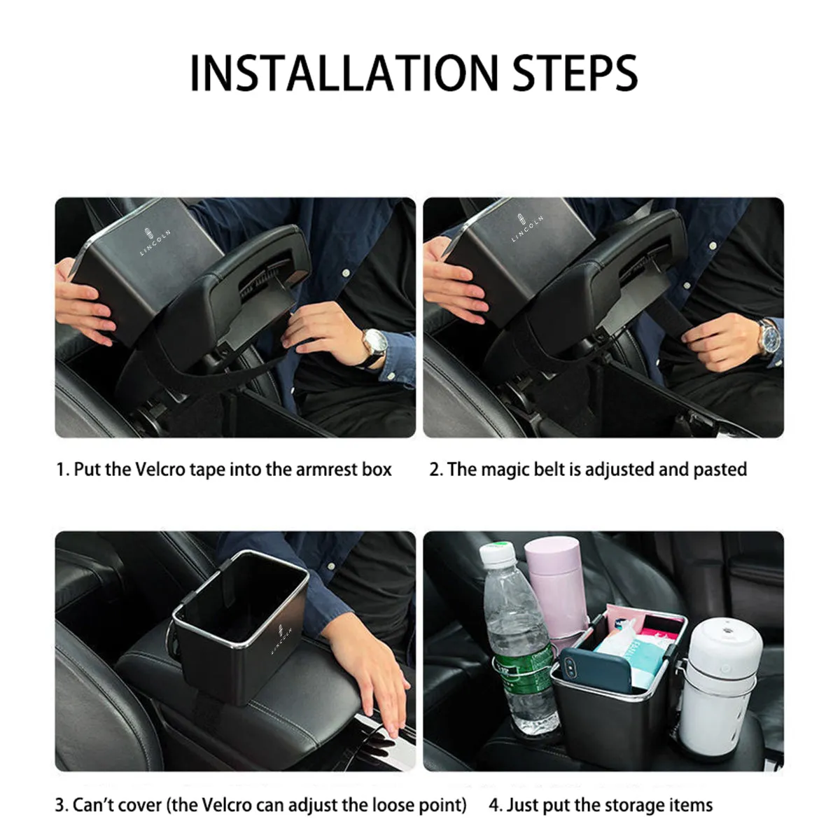 Car Armrest Storage Box Coffee Cup Water Drink Holder for Rear Seat, Custom fit for Car
