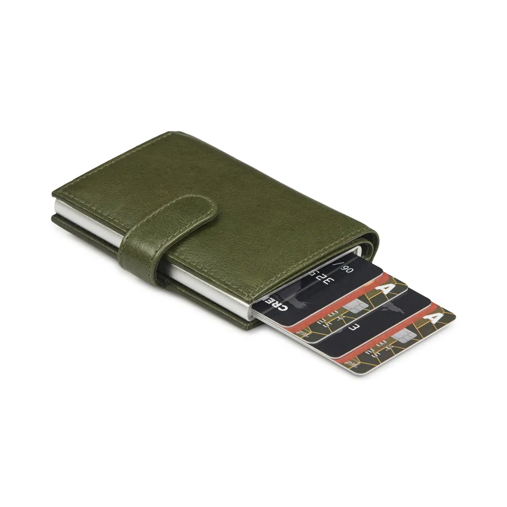 Card wallet with zippered coin pocket