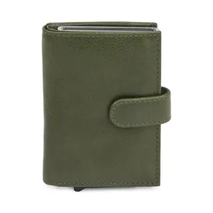 Card wallet with zippered coin pocket
