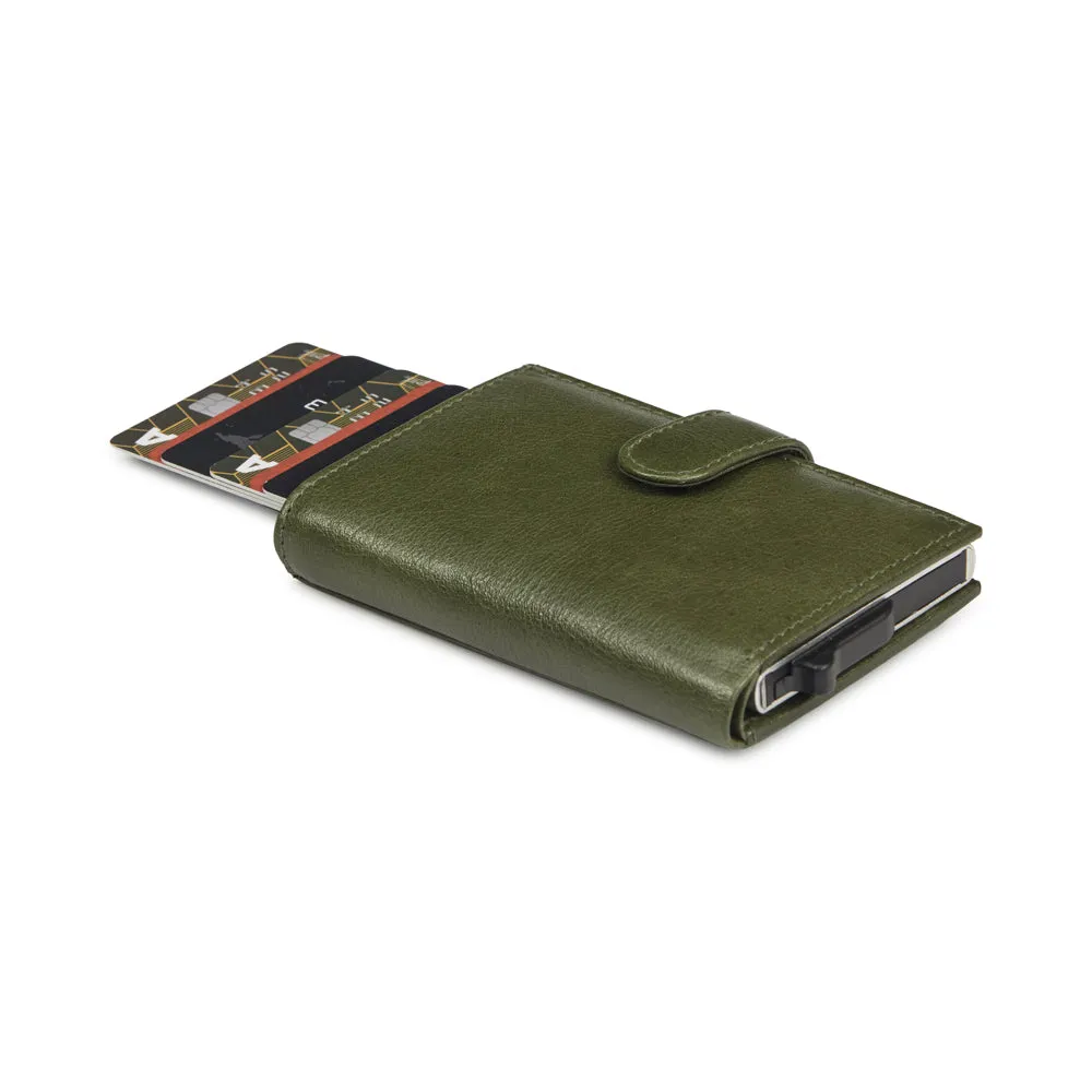 Card wallet with zippered coin pocket