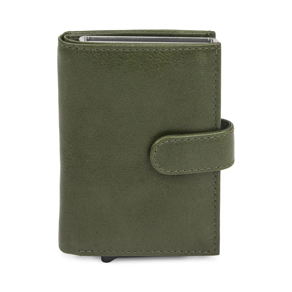 Card wallet with zippered coin pocket