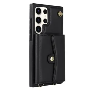 Cardholder Leather Case With Lanyard for Samsung S Series