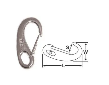 CAST SNAP HOOK - STAINLESS STEEL - 50mm - RWB2430
