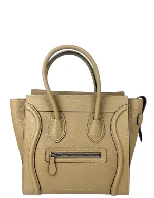 Celine Dune Drummed Calfskin Micro Luggage Bag