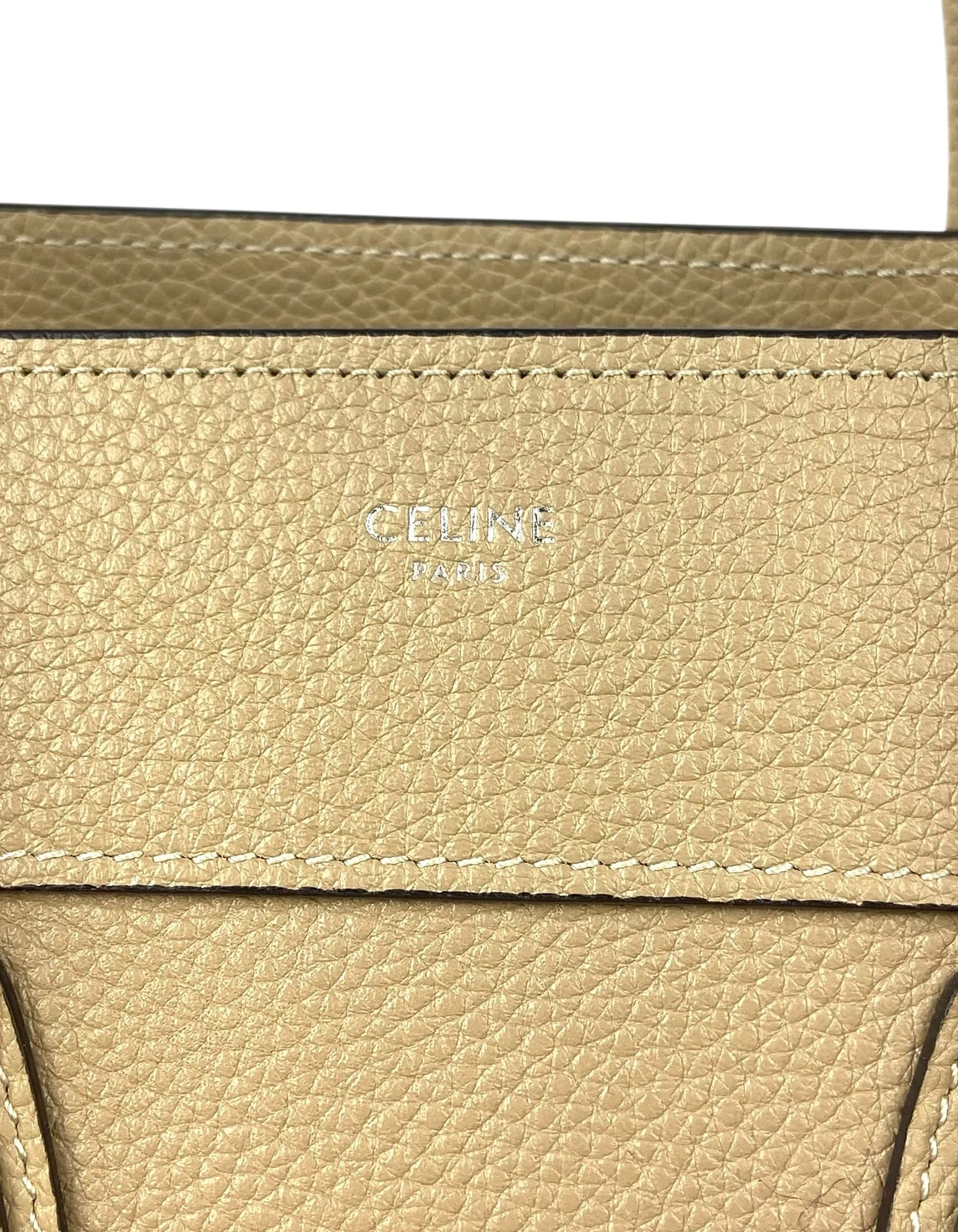 Celine Dune Drummed Calfskin Micro Luggage Bag