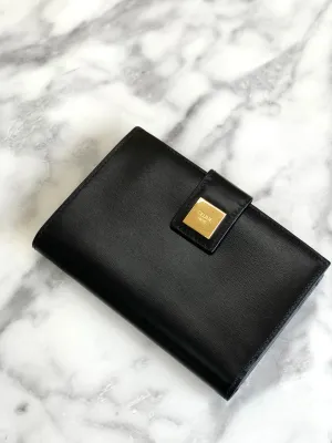 CELINE Logo Compact Wallet Black Accessory Vintage Old celine vxrc5h