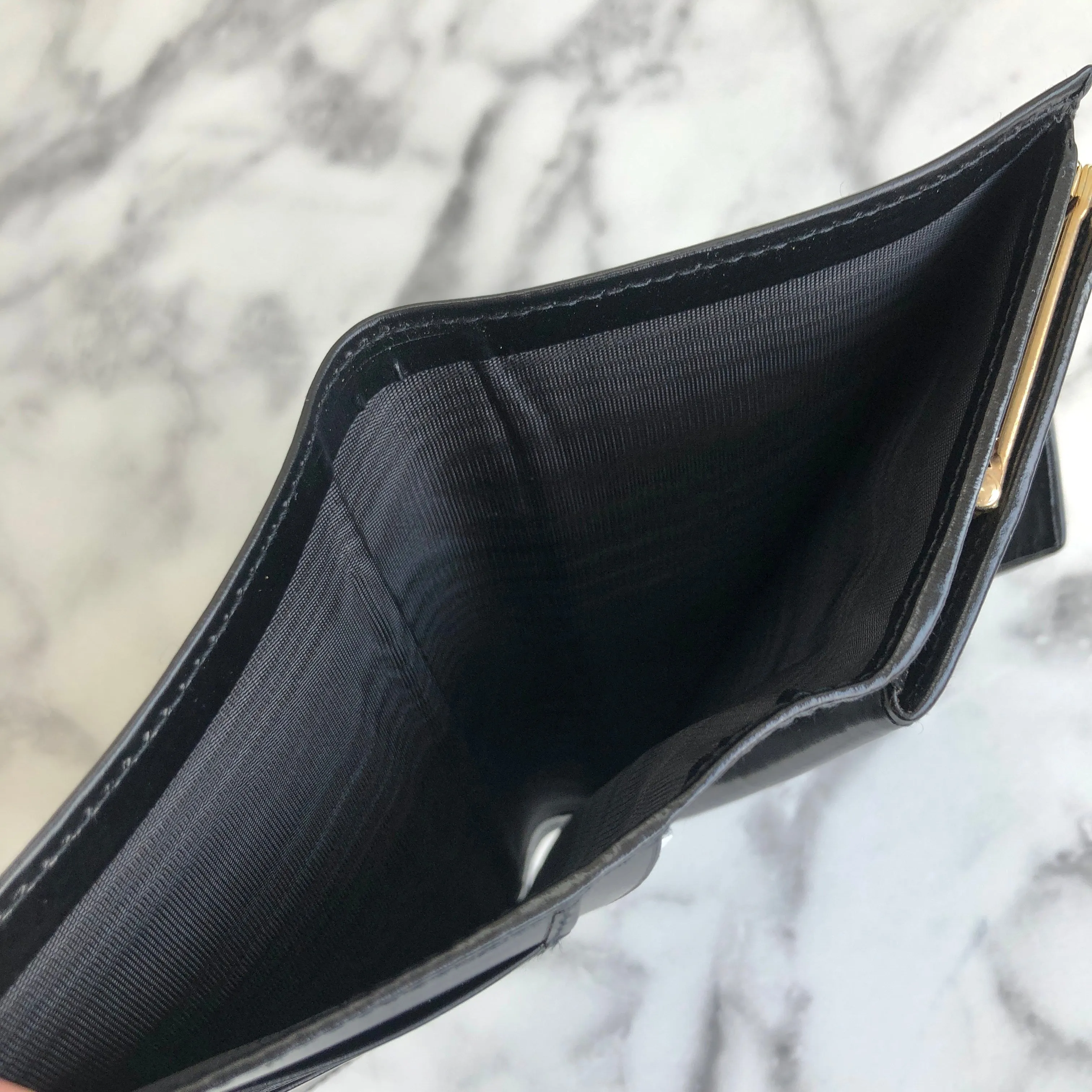 CELINE Logo Compact Wallet Black Accessory Vintage Old celine vxrc5h