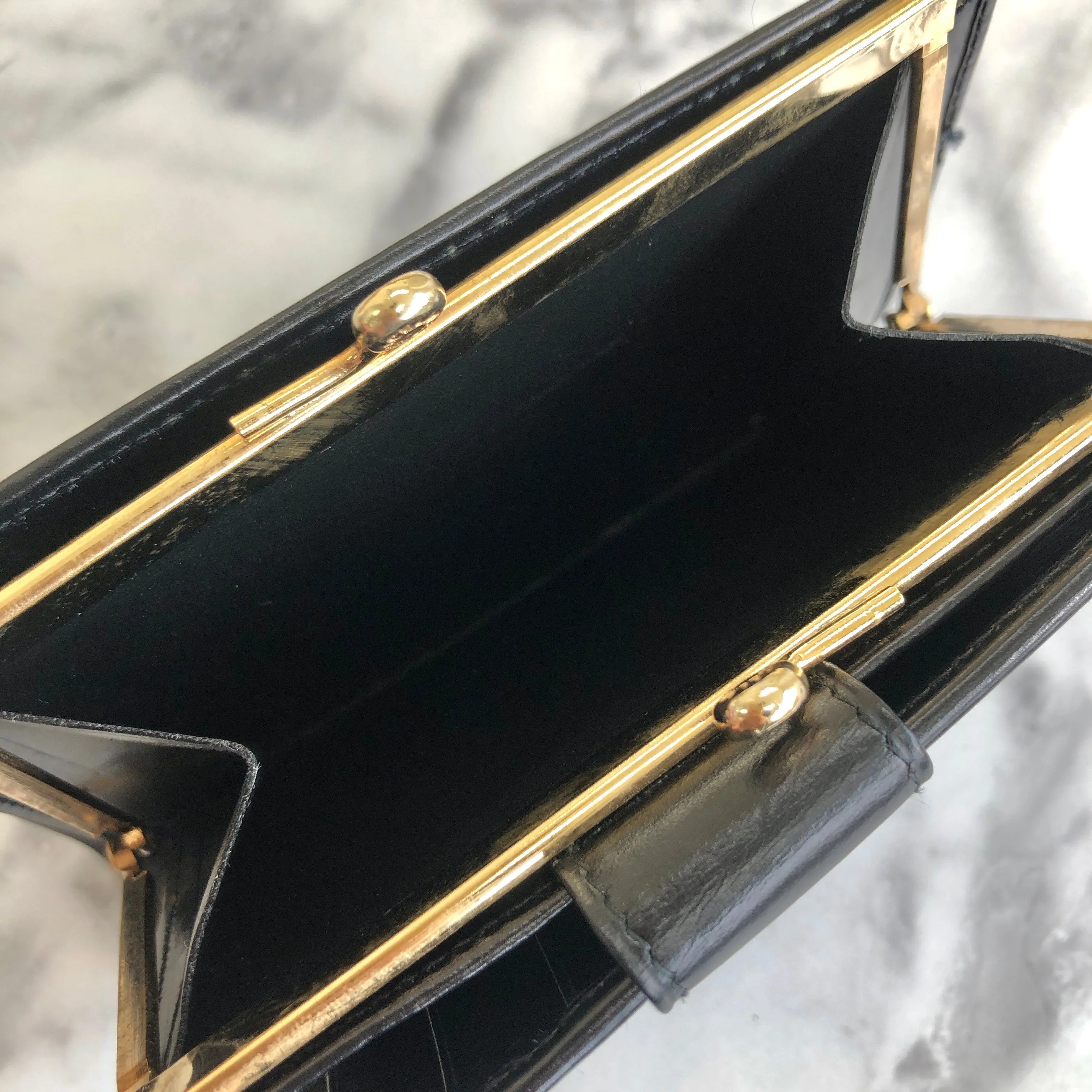 CELINE Logo Compact Wallet Black Accessory Vintage Old celine vxrc5h