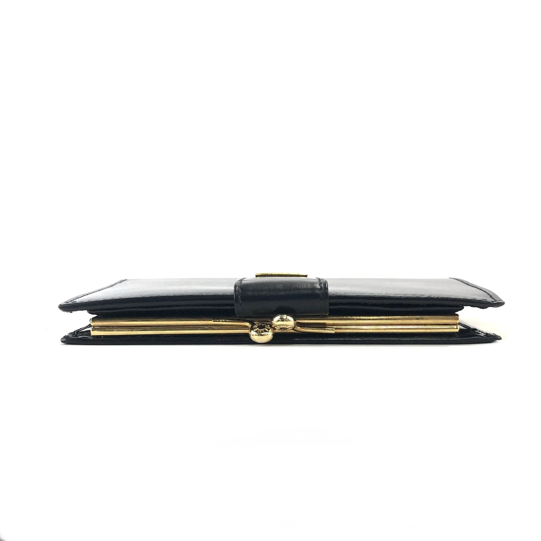 CELINE Logo Compact Wallet Black Accessory Vintage Old celine vxrc5h