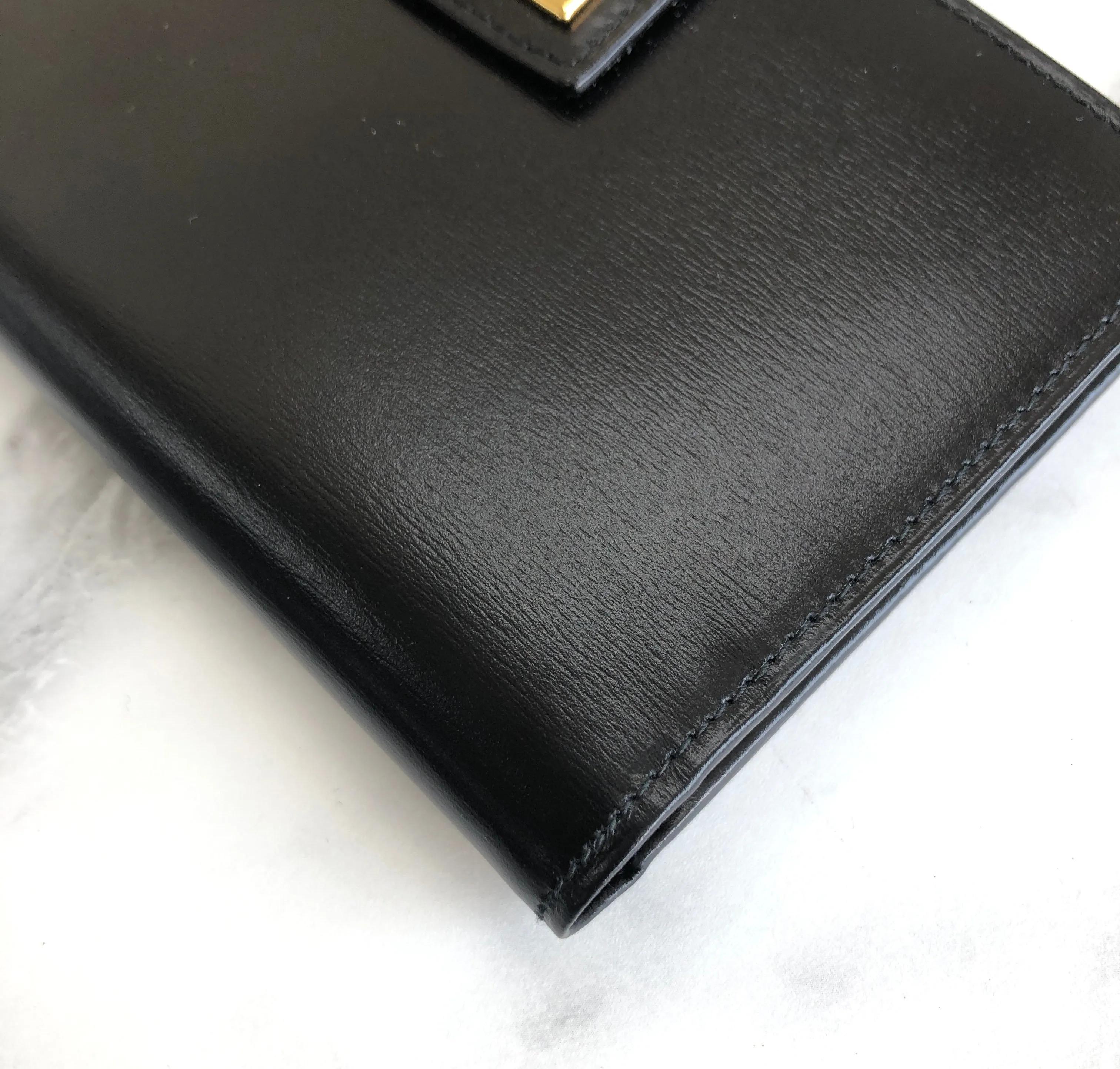 CELINE Logo Compact Wallet Black Accessory Vintage Old celine vxrc5h