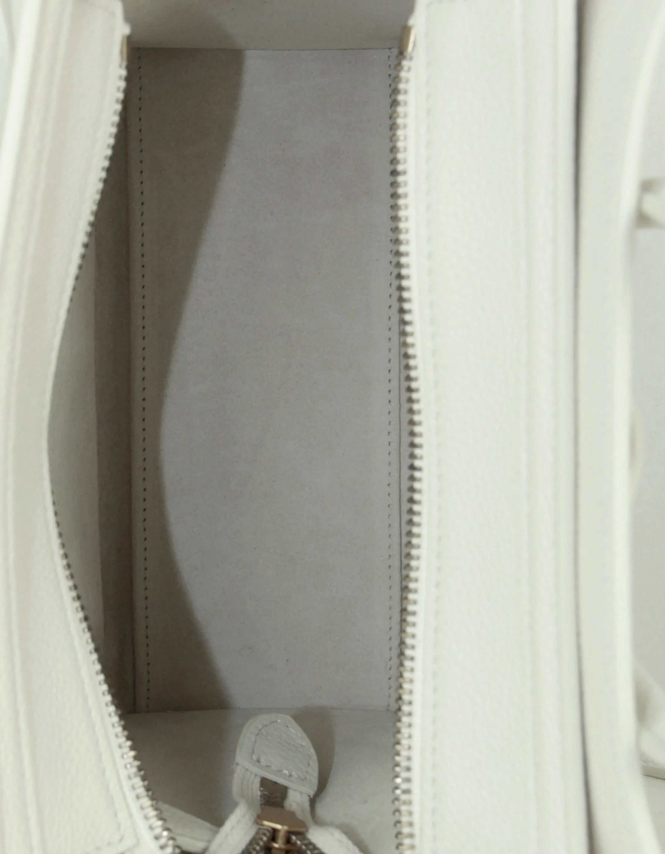 Celine Rice White Leather Nano Luggage Tote Crossbody Bag
