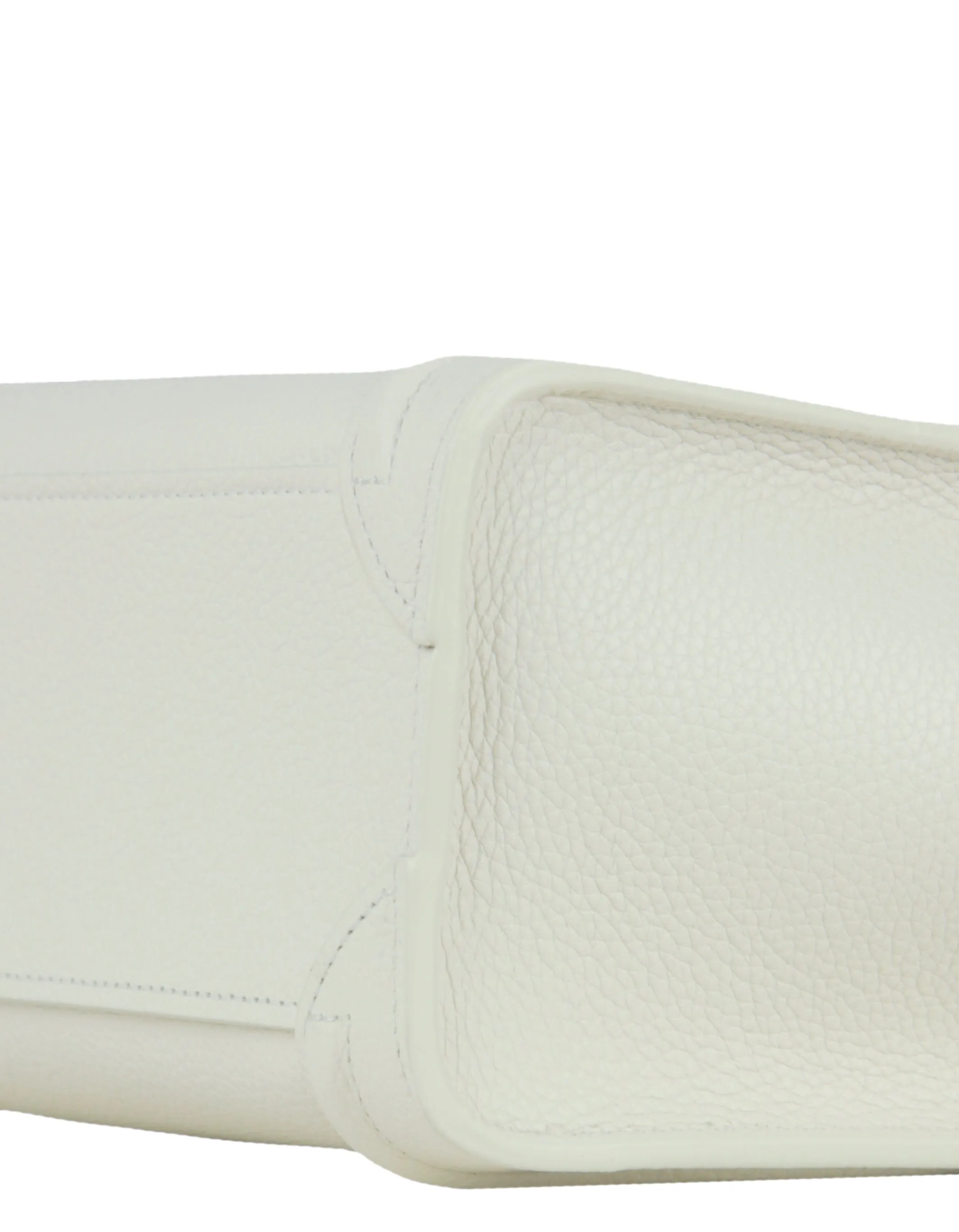Celine Rice White Leather Nano Luggage Tote Crossbody Bag