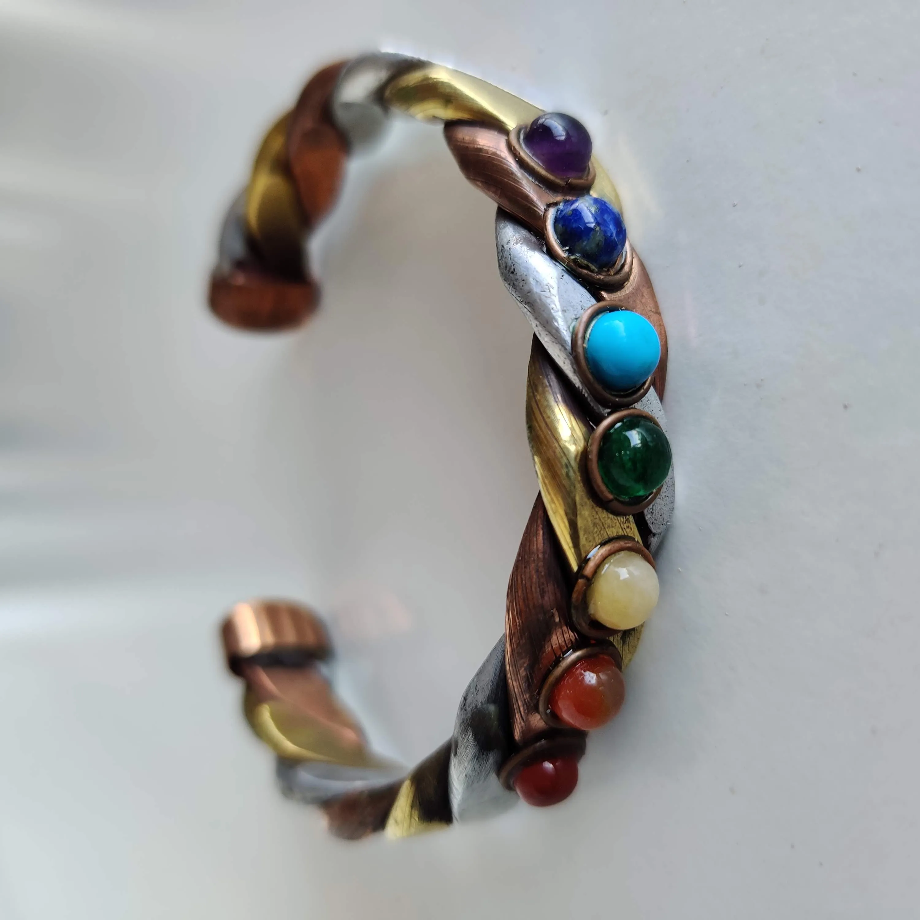 Chakra Copper Magnetic Bracelet - Multicolour