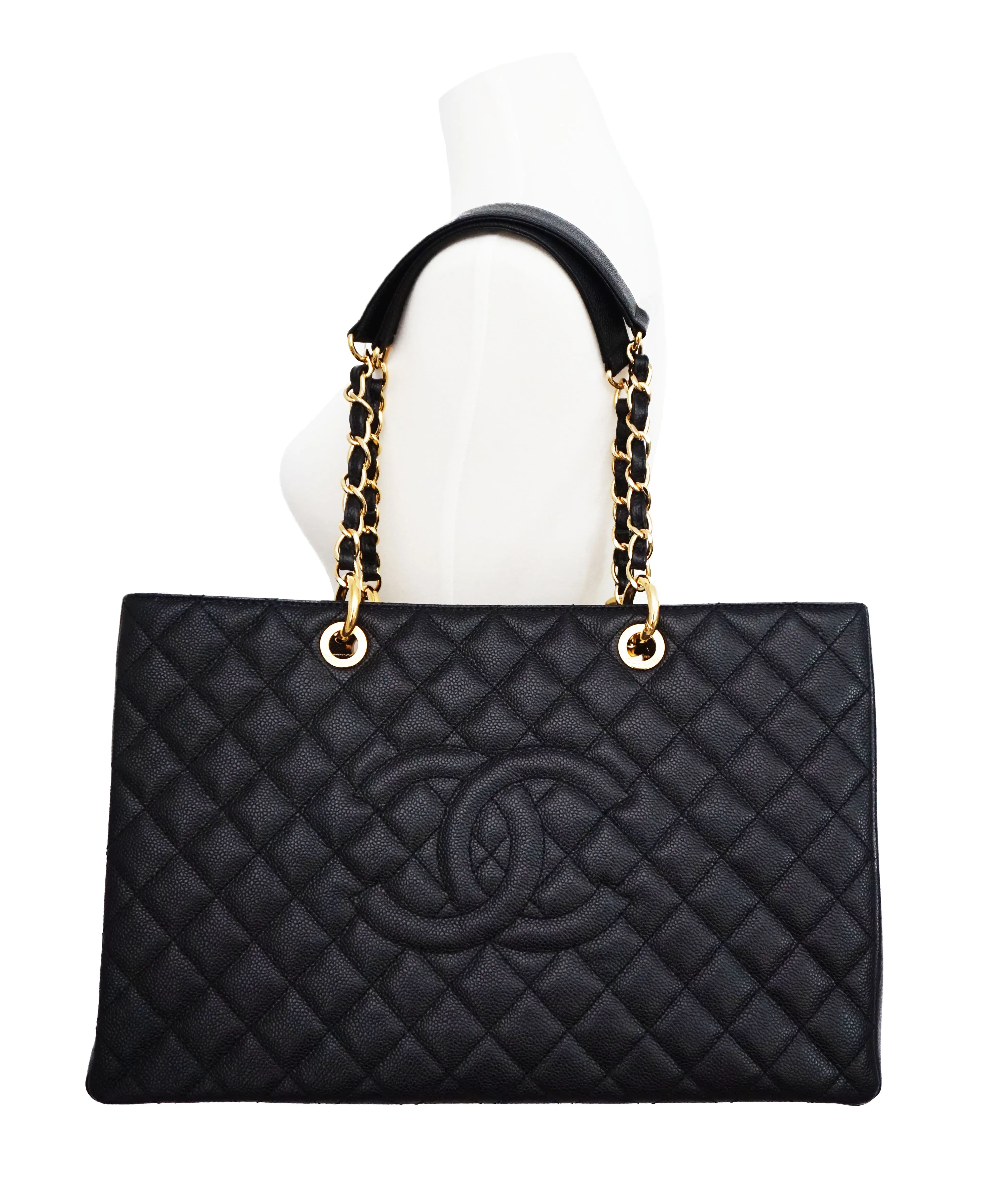 Chanel Black Caviar Grand Shopping Tote GST XL Tote