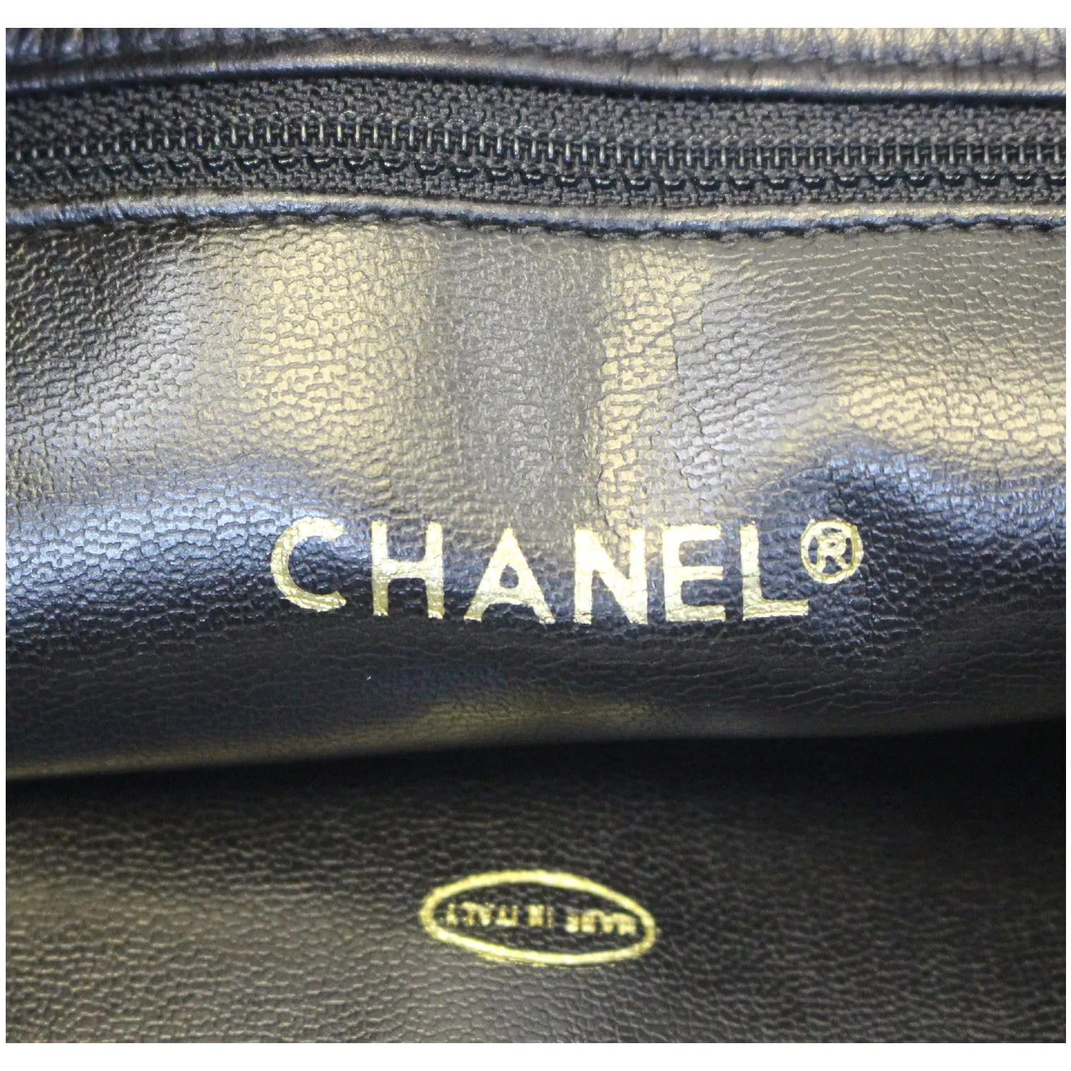 CHANEL Black Lambskin Tote Shoulder Bag Vintage