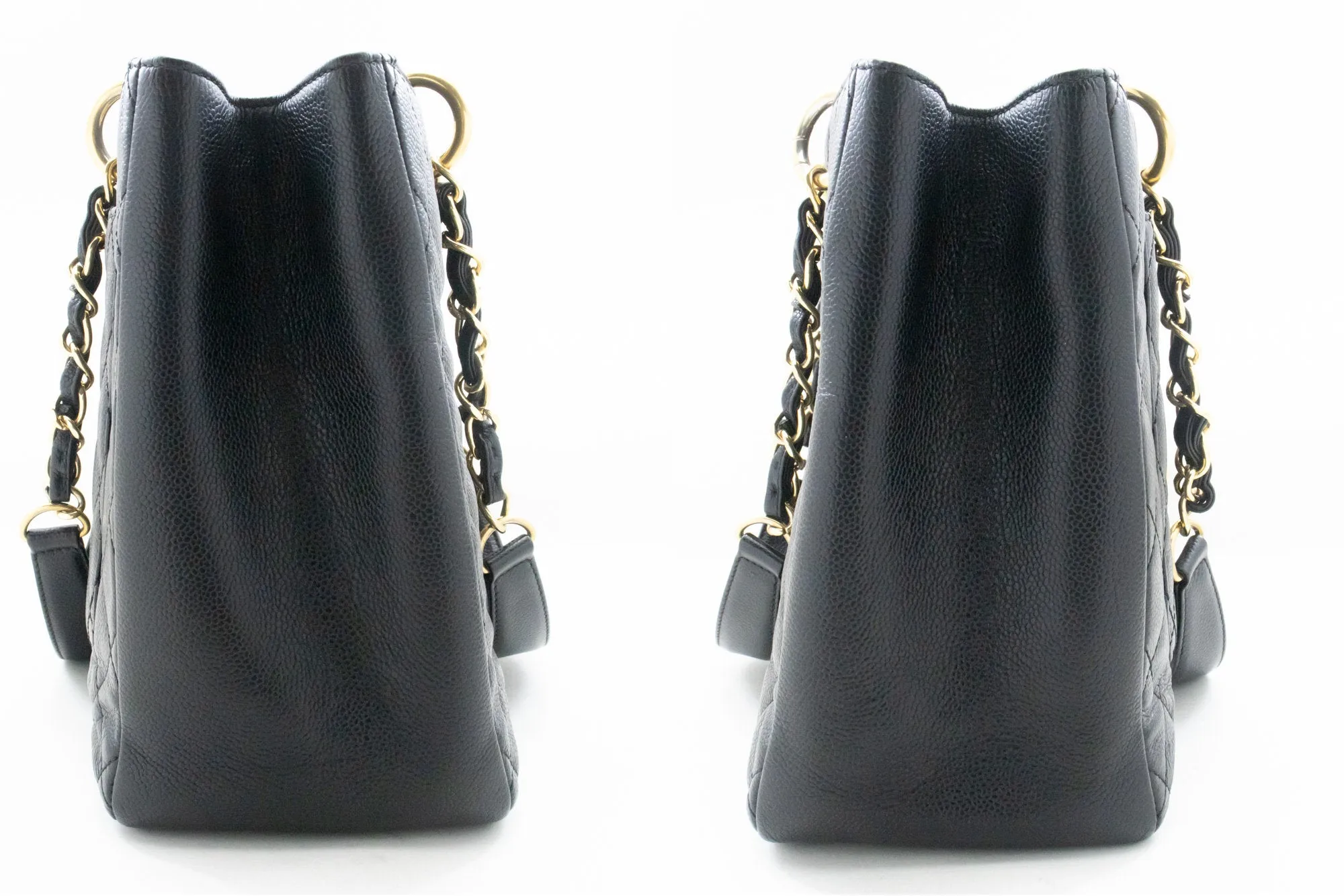 CHANEL Caviar GST 13" Grand Shopping Tote Chain Shoulder Bag Black n40