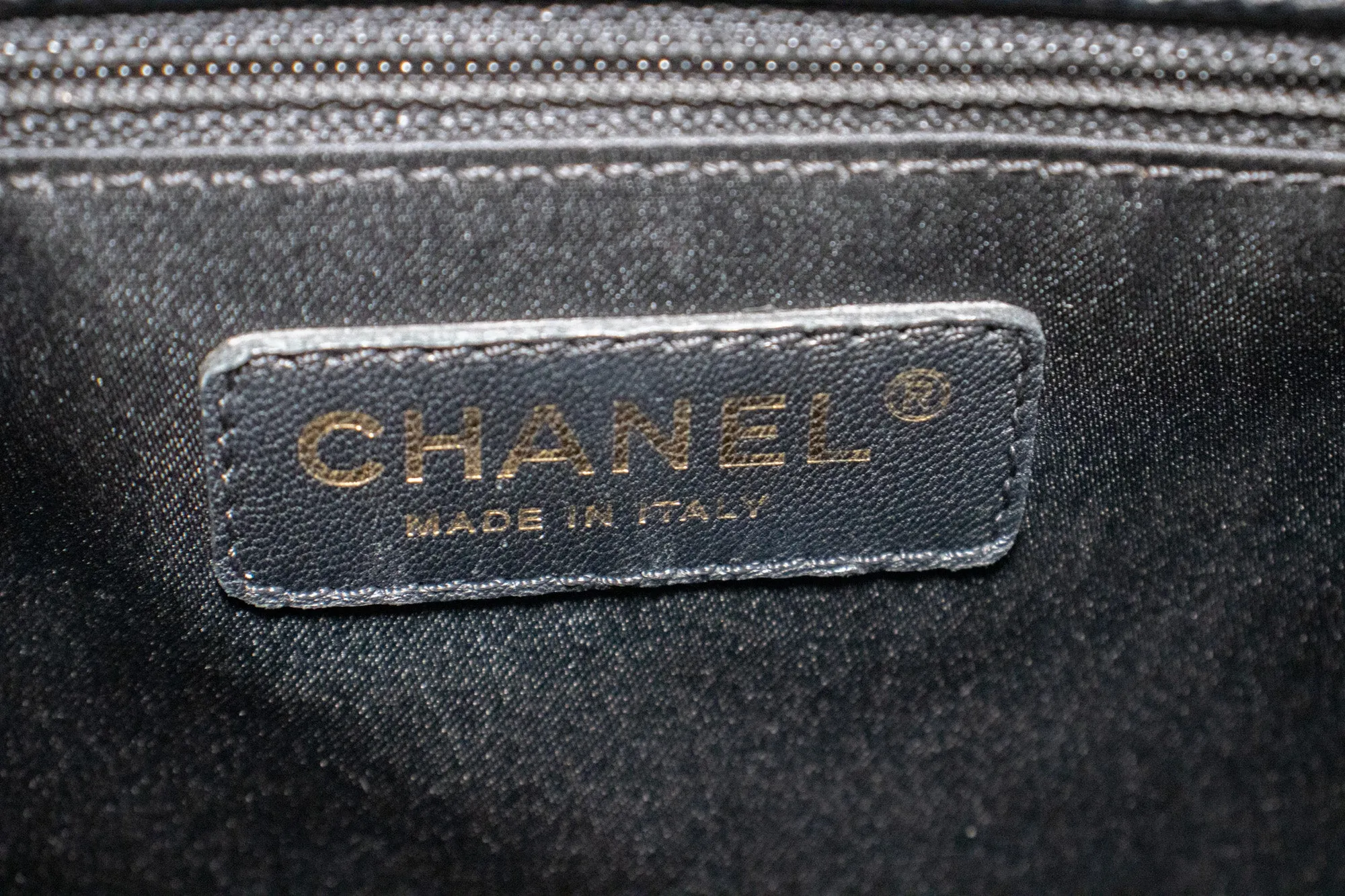 CHANEL Caviar GST 13" Grand Shopping Tote Chain Shoulder Bag Black n83